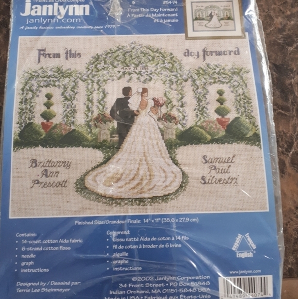 Janlynn wedding cross stitch kit.